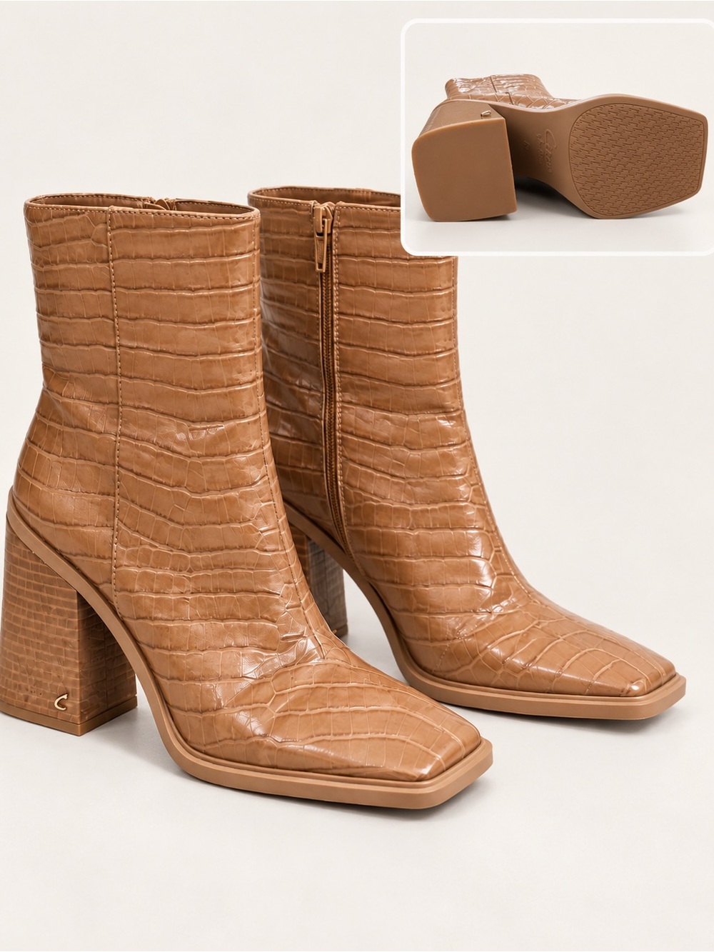 Circus by Sam Edelman Croc Embossed Ankle Boots – Size 8.5 – Like New – $45